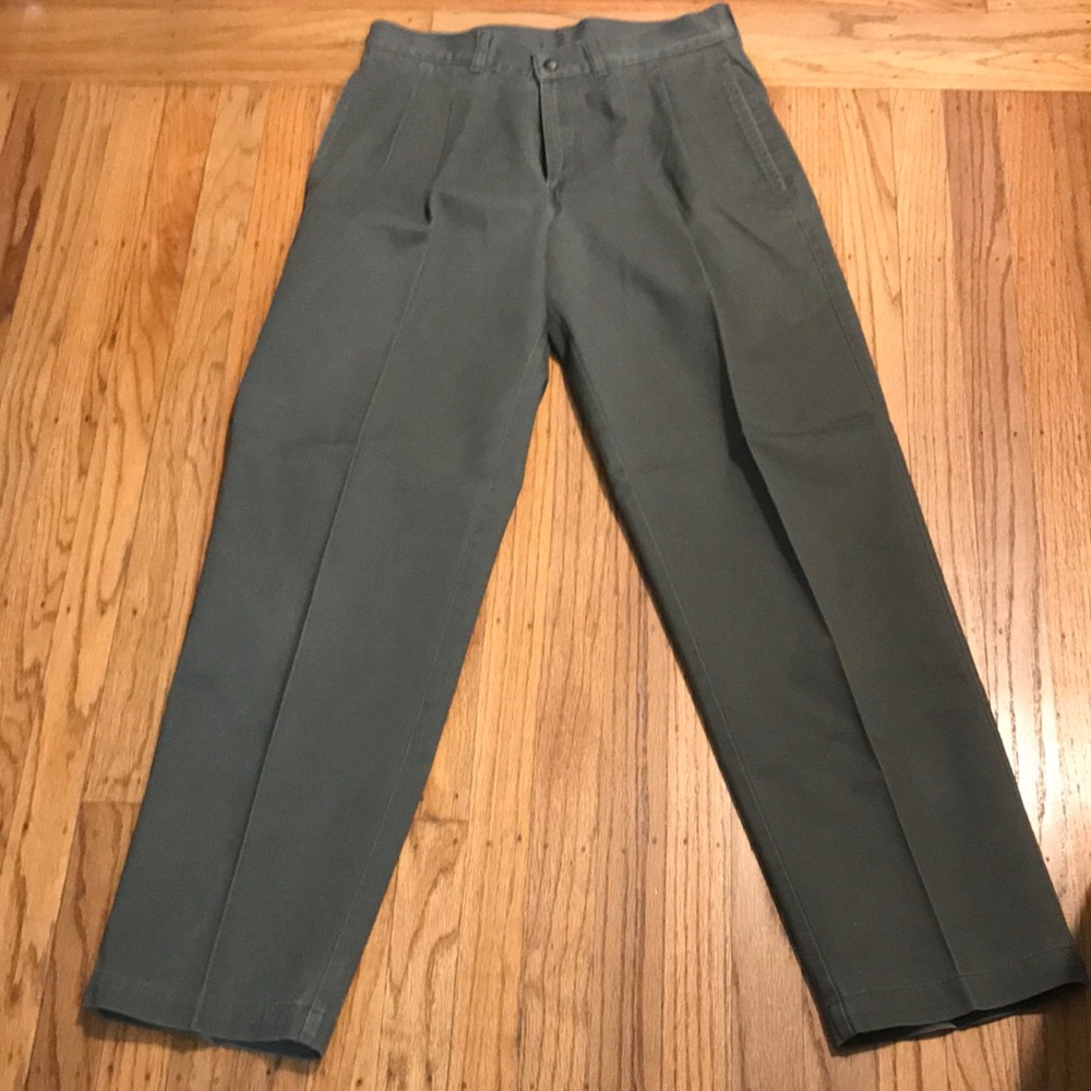Men's Olive Green Straight Leg Pants